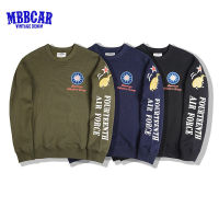 เสือบินรุ่น MBBCAR ใหม่2023ฤดูหนาวสไตล์ทหารเสื้อกันหนาวลำลองเสื้อผ้าฝ้ายแขนยาวแบบสวมหัวเด็กผู้ชายพื้นเทอร์รี่หนา520กรัม