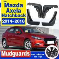 ชุดบังโคลนรถสำหรับ Mazda 3 (BM) Axela รถเก๋งมีประตูท้าย2014 2016 2017 2018แผ่นกันโคลนล้อรถยนต์บังโคลนกันแดดบังโคลน