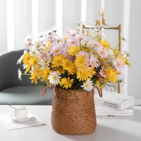 【hot】☢❡☍  5 heads/1pcs Silk daisy Bride bouquet for home wedding new Year decoration fake plants sunflower artificial flowers