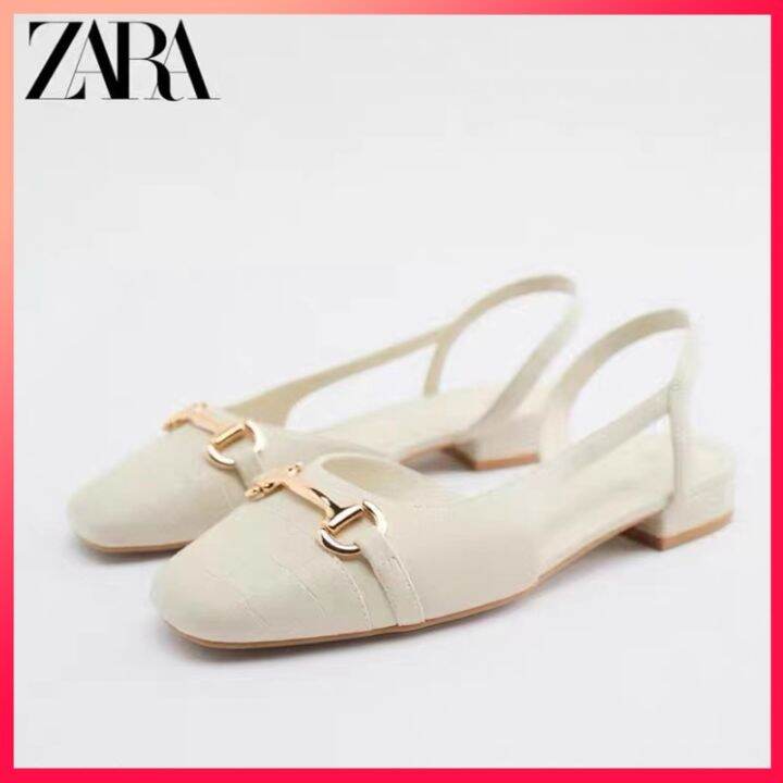 ZARA women's shoes light mouth low heel sandals Lazada PH