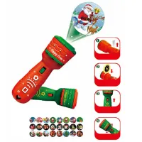 【CW】 24 Patterns Santa Christmas Tree Flashlight Projector Torch Lamp Toy Early Education for Kid Holiday Birthday Xmas Gift 2022
