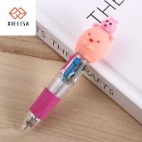 XIELISA สำหรับเด็กๆ เครื่องเขียนสเตชันเนอรี 0.5มม. 4สีค่ะ การเขียนสำหรับเขียน การ์ตูนลายการ์ตูน ปากกาลูกลื่น ปากกาพกพาปากกา ปากกาลูกลื่น ปากกาที่มีสีสัน