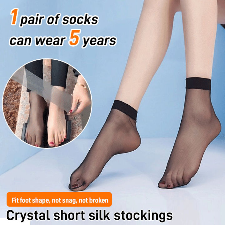 caiti022 Ultra-thin crystal short silk stockings Stockings with crystal ...