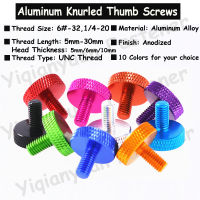 5 ชิ้น/10 ชิ้น UNC 6 #-32 1/4-20 อลูมิเนียมที่มีสีสันฟักไข่ Knurled Thumb สกรู GB835 แบนหัวกระชับมือ Thumb สกรู-WJJEE SHOP