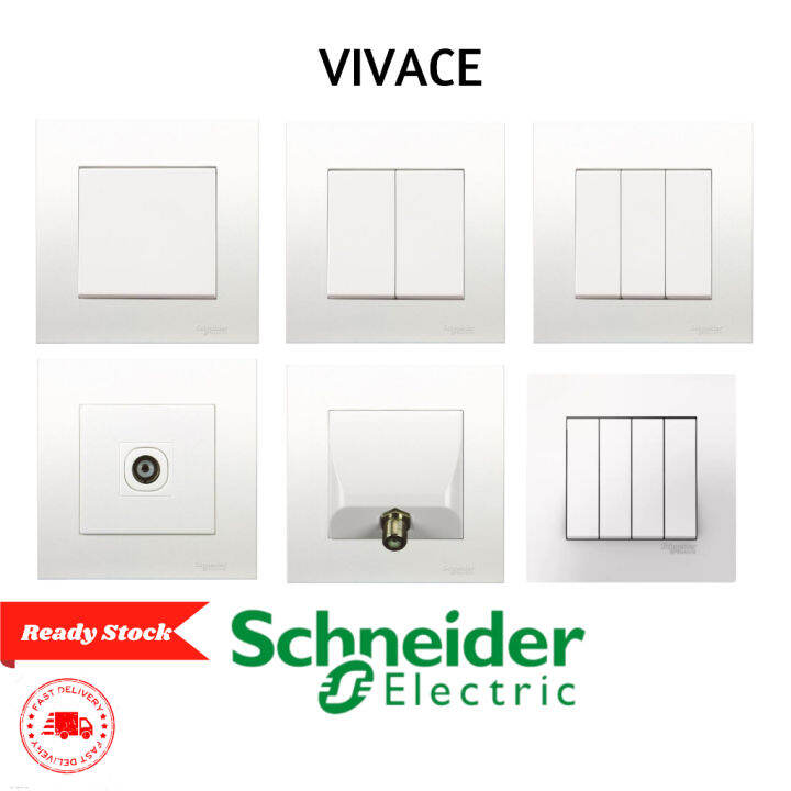 SCHNEIDER VIVACE Switch Socket [White] 2G1W 2G2W 4G1W 20A Water Heater ...