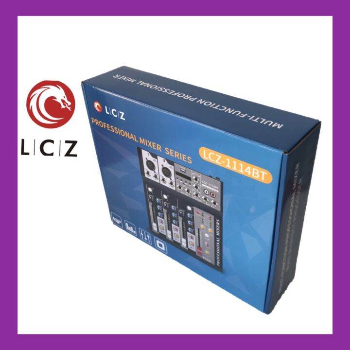 lcz-สเตอริโอมิกเซอร์ac-dc-4-ช่อง-มี-bluetooth-usb-mp3-ผสมสัญญาณเสียง-stereo-mixer-อัดเสียงเข้าusbได้-มีระบบ-ac-dc-12vรุ่นใหม่ล่าสุด-รุ่น-lcz-1114bt