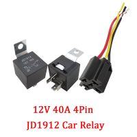 1Pcs JD1912 Relay 12V 40A 4Pin Automotive Relay Car Relay 1NO 1NC with Relay Socket Coil Automobile Control Device Relay JD1912