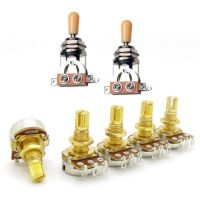 5x Guitar Potentiometer Audio Volume &amp; Tone Pots Switch Control &amp; 2x Guitar Pickup Selector Toggle Switch Knob