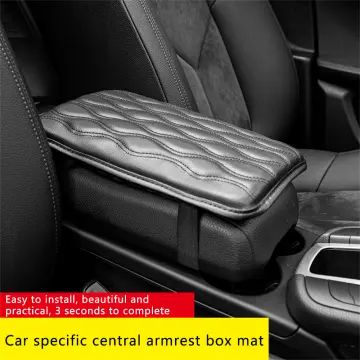 Leather Car Armrest Mat Center Console Arm Rest Protection Cushion Auto  Armrests Storage Box Cover Pad (Red) 