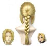 HAIRJOY Fullmetal Alchemist Edward เอลริกสีบลอนด์วิกผมคอสเพลย์หยิกถัก Gratis Ongkir ไฟเบอร์อุณหภูมิสูงวิกผมปลอม