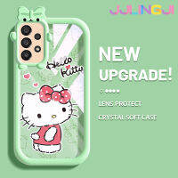 Jlingji A33ปลอกสำหรับ Samsung 5G A32 A34 5G A54 5G A73 5G เคสการ์ตูน Hello Kitty Patten น่ารักสีสันสดใสรูปสัตว์ประหลาดตัวเล็กๆกล้องนิ่มสำหรับเลนส์กันกระแทกแบบใสเคสมือถือความคิดสร้างสรรค์โปร่งใสเคสป้องกันซิลิโคนเรียบง่าย