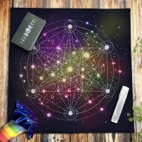 [HOT ZEXKLIOALQAQ 529] Galaxy Metatron Cube Tarot ผ้าปูโต๊ะ Merkaba Altar ผ้ากำมะหยี่ Hexagram Oracle การ์ดแผ่น Pagan Witchcraft โหราศาสตร์ Divination