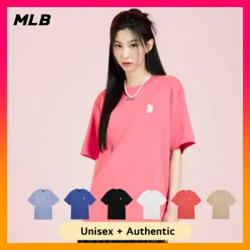 MLB Korea Basic Small Logo Jersey Track Tee Shirt La Dodgers Pink