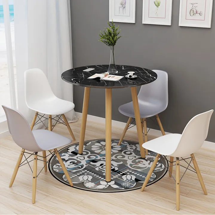 One Table and Four Chairs Combination Small Apartment Home round Dining