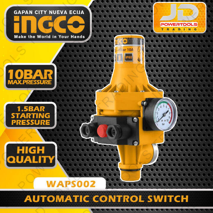 INGCO Automatic Pump Control Switch 1/3HP 10Bar 10A WAPS002 Lazada PH