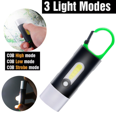 ไฟฉายแบบพกพาขนาดเล็กใหม่4โหมดไฟ LED ชาร์จ USB ได้ + ไฟฉายทรงกระบอกไฟส่องตั้งแคมป์กันน้ำกลางแจ้ง