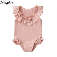 ✈☃ Baby Swimsuit Girls Swimsuit for 4 years Summer Sleeveless Ruffled Swimsuits for Baby Crew neck Girls Swimwear Baby Swimwear