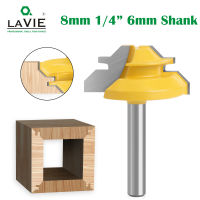 LAVIE 1Pc 14 "Shank 6MM 8MM 45องศาล็อค Mitre Router Bit Tenon Milling Cutter งานไม้เครื่องมือสำหรับเครื่องมือไม้ MC01 MC09 MC02