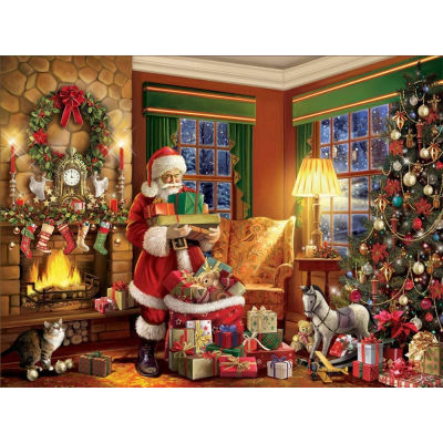 Christmas Village DIY 11CT Cross Stitch Embroidery Kits Needlework Craft Set Printed Canvas Cotton Thread Home Dropshipping