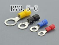 RV3.5-6สีดำวงกลม Pre-ฉนวนขั้วต่อสายไฟขั้วต่อสายเคเบิล Cold Pressed Terminals 500Pcs