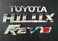 logo TOYOTA + HILUX + HILUX REVO ชุปโครเมี่ยม โลโก้ โตโยต้า TOYOTA Chrome 3 ชิ้น โลโก้ชุปอย่างดี เกรดห้าง (รับประกัน 6 เดือน).มีบริการเก็บเงินปลายทาง