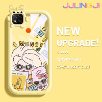 Jjlingji เคสสำหรับ Xiaomi Redmi 9C NFC POCO C31ลายการ์ตูนเด็กผู้หญิงเงินน่ารักสีสันสดใสเลนส์กล้องถ่ายรูปแบบนิ่มมอนสเตอร์ตัวน้อยเคสใสซิลิโคนกันกระแทกแบบใสง่ายเคสป้องกัน