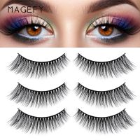 Lashes 3 Pairs 3D Faux Mink Lashes Fluffy Soft Wispy Volume Natural long False Eyelashes Eye Lashes Reusable Eyelashs Makeup