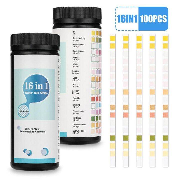 16 in 1 Water Test Strips Kit Strips Home Water Quality Test Swimming ...