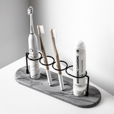 [ใหม่2023] ที่วางแปรงสีฟันอเนกประสงค์ฐานโครงชั้นวางของอุปกรณ์อาบน้ำที่วางยาสีฟันชั้นวางแก้วชั้นวางแปรงสีฟัน