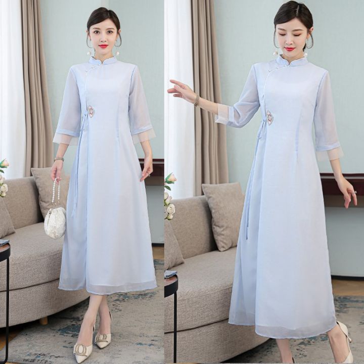 Đầm Váy Nữ 2024 Mới Sườn Xám Trung Quốc Trung Quốc Bầu Không Khí ...