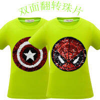 Avenger Spider-Mans Steve-Roger-S เสื้อยืดชายเสื้อแขนสั้นสำหรับเด็กหญิง Double-Sided รูปเด็กเด็กแขนสั้นเสื้อผ้าฤดูร้อน Casual Tees