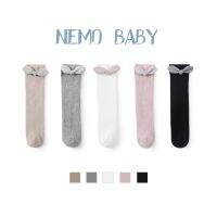 [COD] 20 years childrens spring and autumn new no heel baby combed solid bow girl stockings