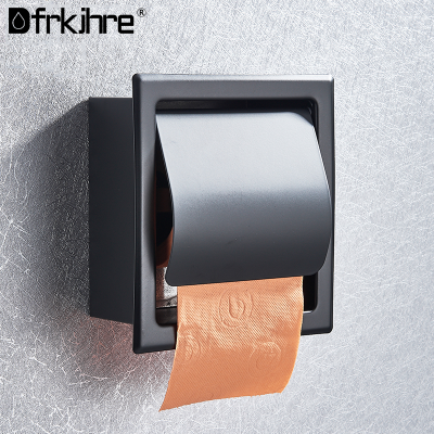 Bathroom Toilet Paper Holder Matte Black Chrome Stainless Steel 304 Roll Paper Box Porta Papel Higienico Roll Paper Tissue Box