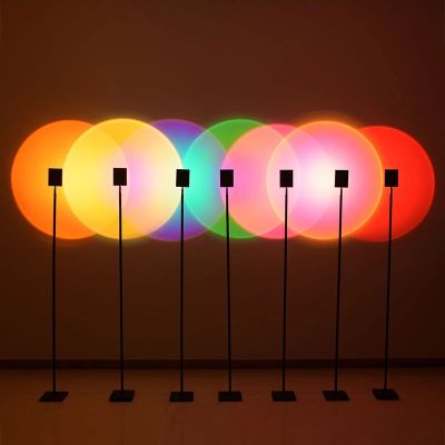 USB Sunset Lamp Sunset Projector Mood Light Bar Atmosphere Stand Lamp Colorful Floor Light Bedroom Decoration Photography Gifts
