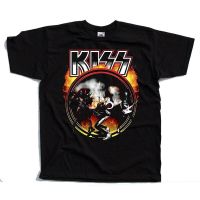 Hot sale THE rock kiss band graphic Mens 100% Cotton Round Neck Short Sleeve T-Shirt  Adult clothes