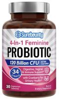 Surebounty Womens Probiotics 120 Billion, Digestive Cleanse, Vaginal Flush 30 capsules