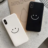 GYKZ เคสโทรศัพท์ซิลิโคนสีขาวสีดำ,เคสคู่แฟชั่นหน้ายิ้มสำหรับ11 Pro XS MAX XR X 7 6 12 8 Plus