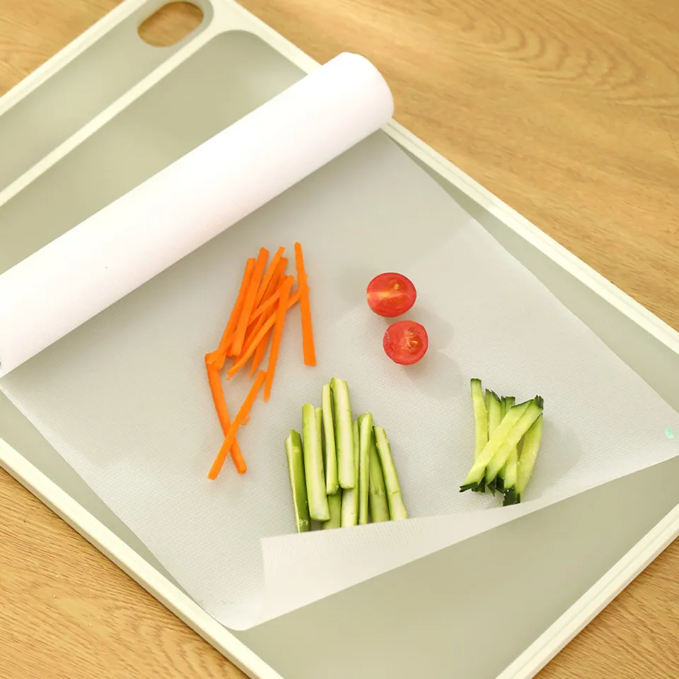 Disposable Plastic Cutting Board | Easy To Use Flexible Cutting Board  Sheets with Built In Sliding Cutter | for Cooking Prep, Commercial,  Traveling