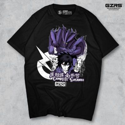 เสื้อยืดพิมพ์ลายแฟชั่น Gzrs Sasuke Susanoo Complete02 เสื้อยืด สีดํา  O1C5