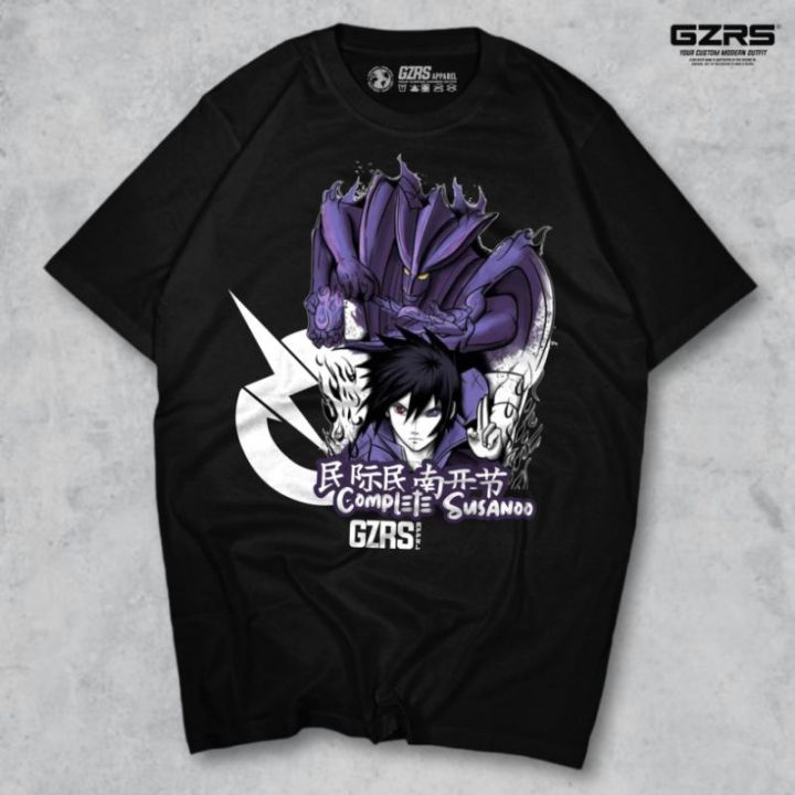 เสื้อยืดพิมพ์ลายแฟชั่น-gzrs-sasuke-susanoo-complete02-เสื้อยืด-สีดํา-o1c5