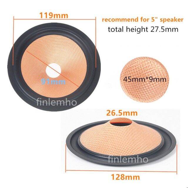 1pc Speaker Woofer Gl Fiber Cone 5/6.5 Inch Rubber Surround With Dust