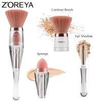 Zoreya 3in1แต่งหน้าแบบนุ่มอเนกประสงค์แปรงแต่งหน้าแบบพกพาคิ้วฟองน้ำทำมุมแบบอายแชโดว์ผงพู่กันระบายสีเครื่องสำอาง