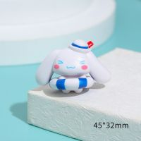 Sanrio ตุ๊กตาห่วงยางว่ายน้ำ Cinnamoroll อนิเมะเค้กวันเกิดของสะสมเครื่องตกแต่งโต๊ะทำงานของเล่นเด็ก