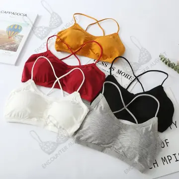 Women Sexy Backless Camis Underwear Padded Bra Fixing Cup Cross