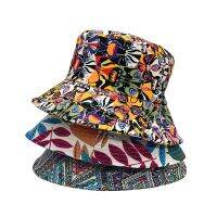 Luxury Tie Dyed Bucket Hats For Women Cotton Bucket Cap European Floral Lady Bucket Hat Reversiable Fisherman Hat