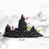 ใหม่ Creative Aquarium ภูมิทัศน์ Double-Sided Rockery Aquarium ตกแต่งเลียนแบบหิน Mountain Shape Ornaments