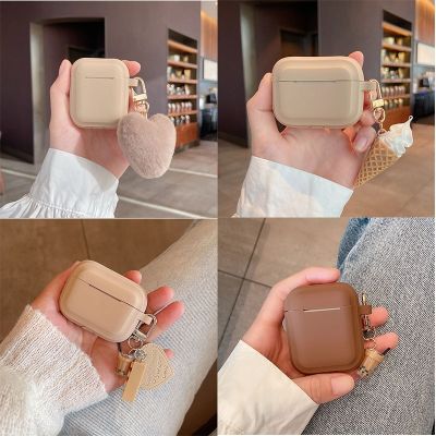 New fundas For AirPods 1 2 3 Case Cute Pompom Ice Cream Pendant keyring Headphone Case For Airpods Pro Silicone Earphone Cover Headphones Accessories