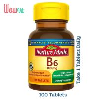 Nature Made Vitamin B-6 (100 mg) 100 Tablets วิตามินบี 6 (100 มิลลิกรัม) 100 เม็ด