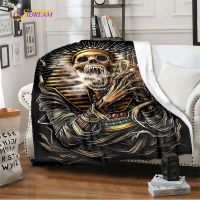 Skull Art Throw Blanket Horror Movie Flannel Blankets for Beds Sofas Soft Decorative Blanket Bedding Decor Home Decoration