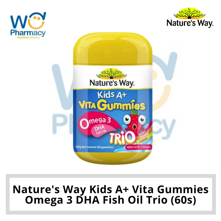 Nature's Way Kids A+ Vita Gummies Omega 3 DHA Fish Oil Trio (60s